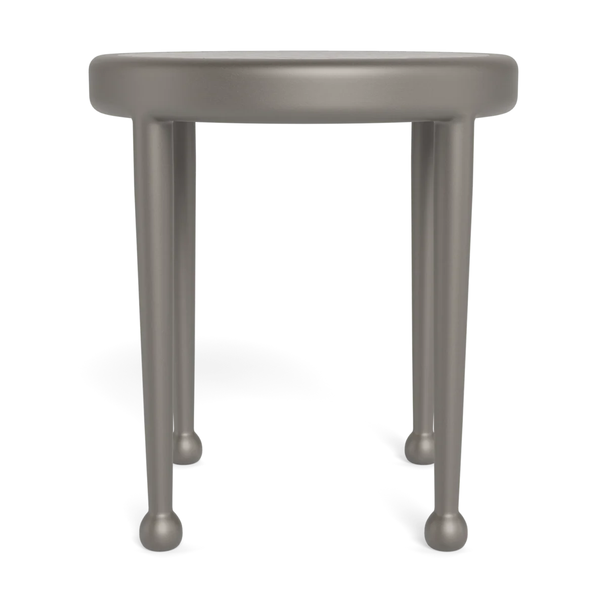 “Side angle of Harbour Andre Round Side Table – low-profile outdoor piece with bold curves”