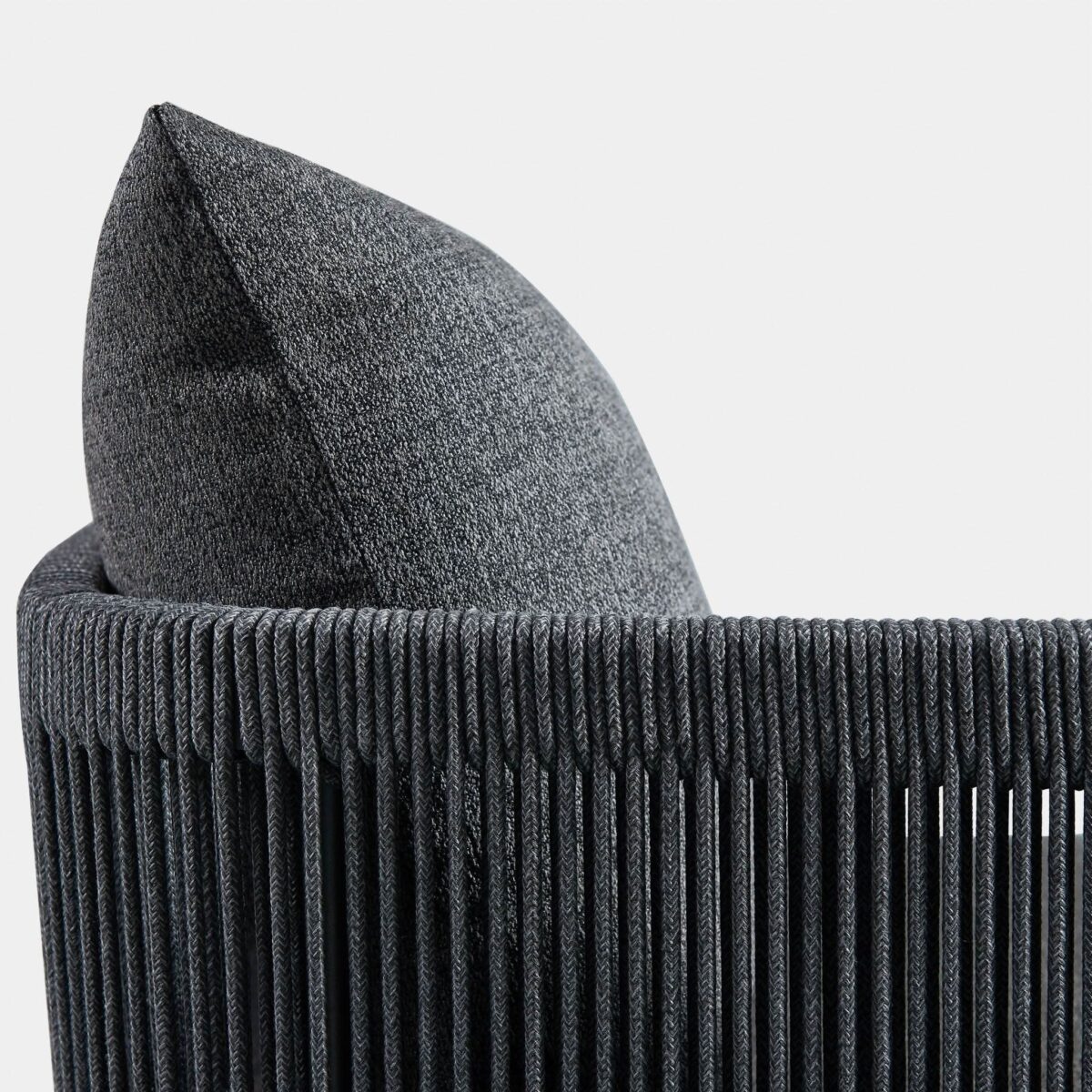 “Close-up of left armrest and cushion detail – Antigua outdoor chaise with premium materials”