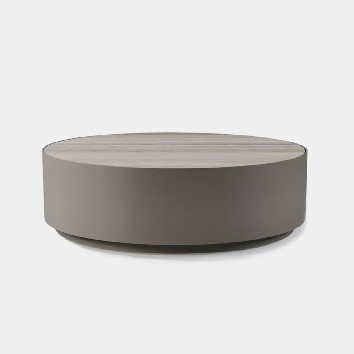 “Contemporary round outdoor coffee table by Harbour – part of the Antigua collection with coastal-modern style”