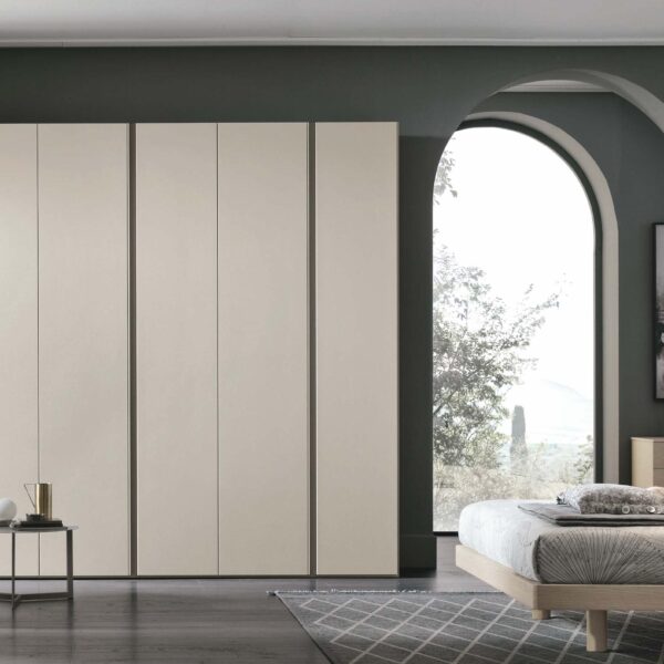 “Denver wardrobe by Tomasella – modern Italian wardrobe with vertical groove detailing and sleek handleless doors”