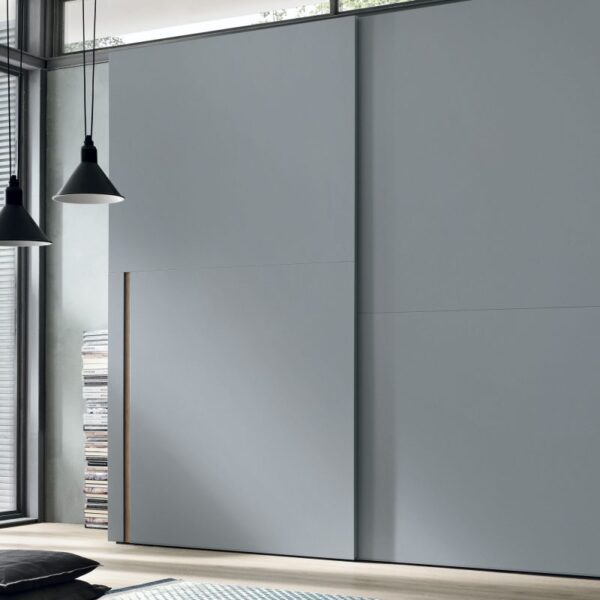 “Denver Sliding wardrobe by Tomasella – modern Italian wardrobe with sleek sliding doors and vertical groove detailing”