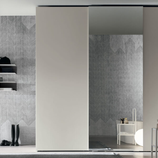 “Gola Sliding wardrobe by Tomasella – modern Italian wardrobe with handleless sliding doors and minimalist panels”