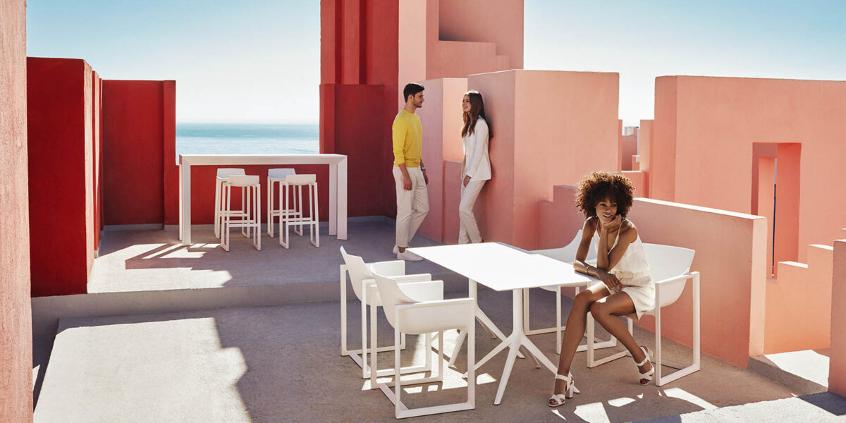 High-end Wall Street Armchair by Eugeni Quitllet for Vondom, modern Spanish outdoor furniture for Troy, Michigan.