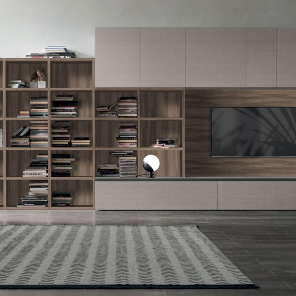 “Atlante UNIT_AT215 by Tomasella – modern Italian wall unit featuring sleek horizontal cabinetry, open display shelving, and minimalist design”