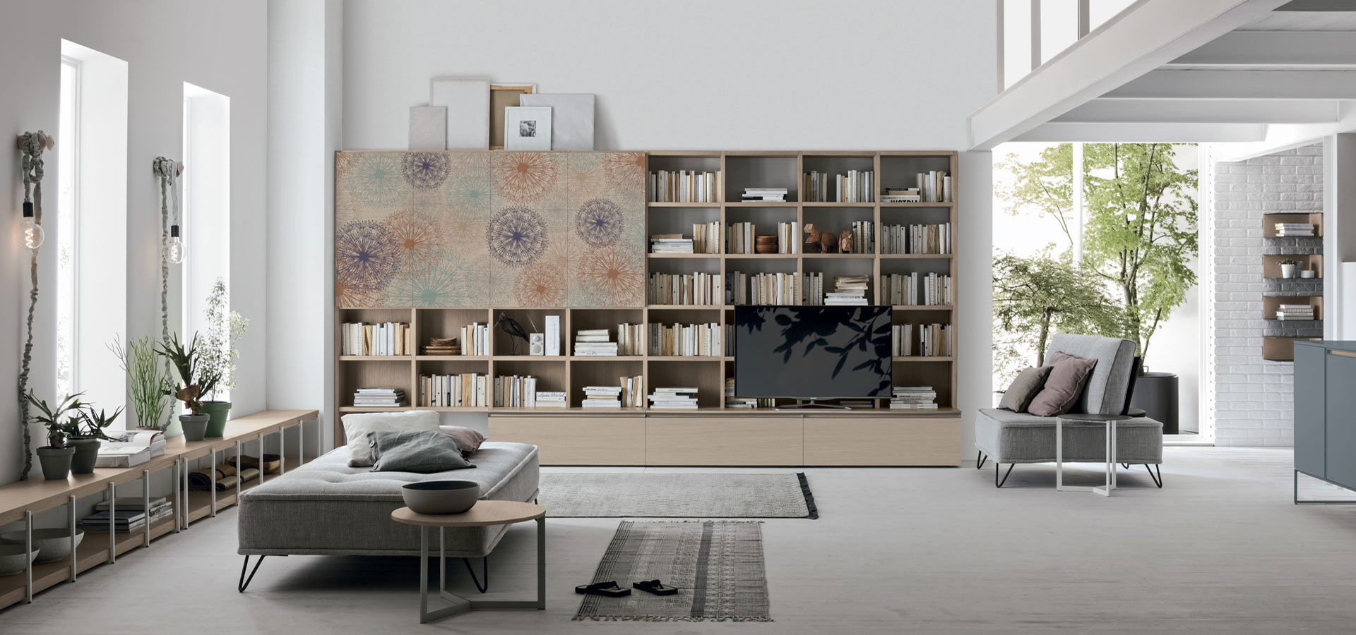 “Atlante UNIT_AT218 by Tomasella – modern Italian wall unit with sleek horizontal storage, open shelving, and minimalist design”