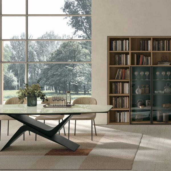 “Atlante UNIT_AT231 by Tomasella – modern Italian wall unit with asymmetrical shelving and closed base cabinets”