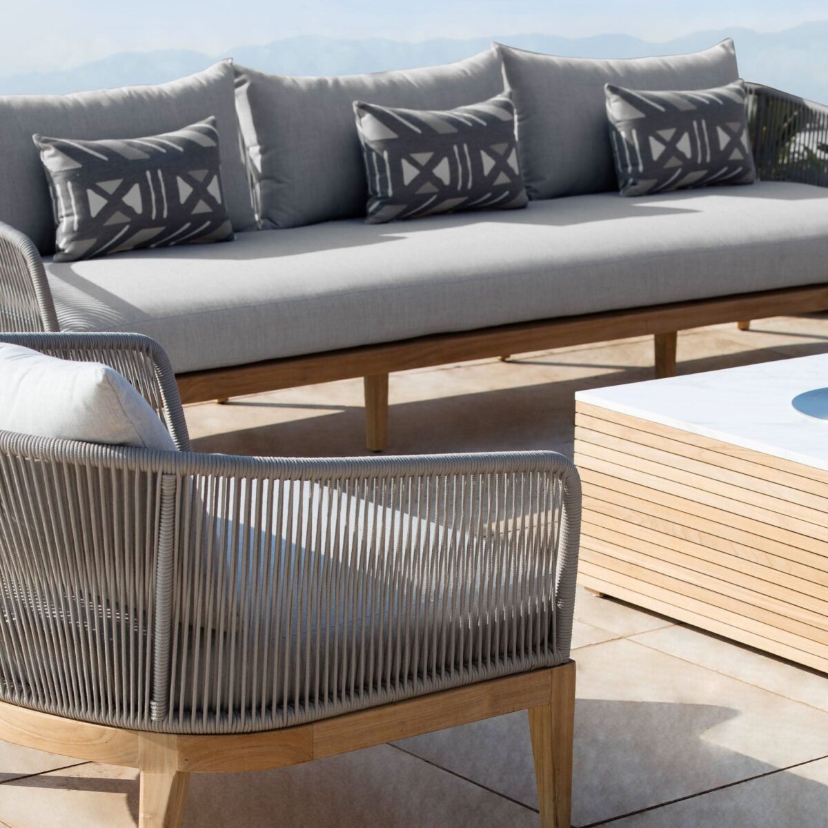 “Harbour Avalon Sofa – luxury 3-seat outdoor furniture with modern aesthetic for patios and terraces”