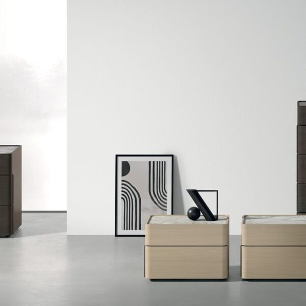 “Brando storage unit by Tomasella – modern Italian dresser with horizontal groove detailing and sleek matte finish”