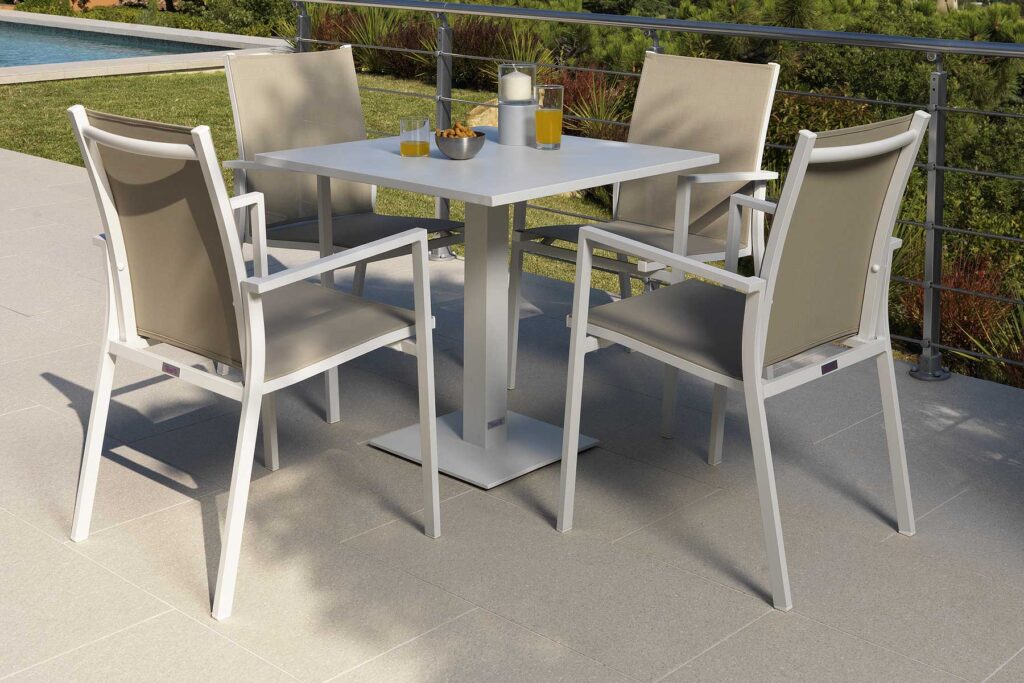 Mallorca Bar Stool by Talenti – sleek outdoor bar stool with slim frame and minimalist silhouette