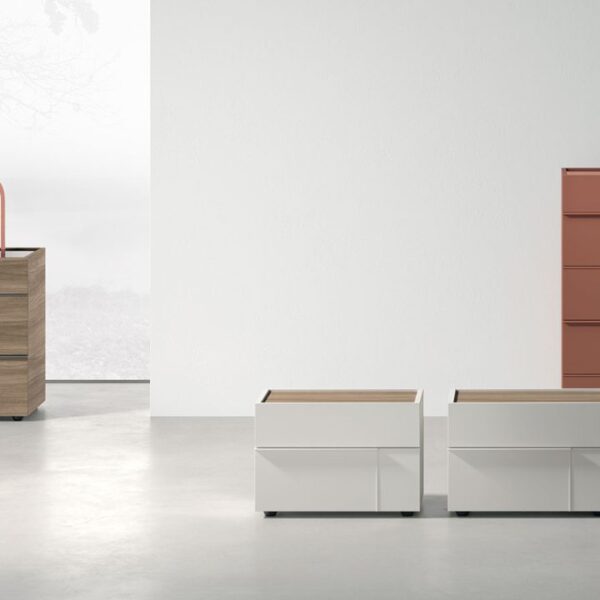 “Hashtag storage unit by Tomasella – modern Italian furniture with distinctive crossed groove detailing and minimalist design”