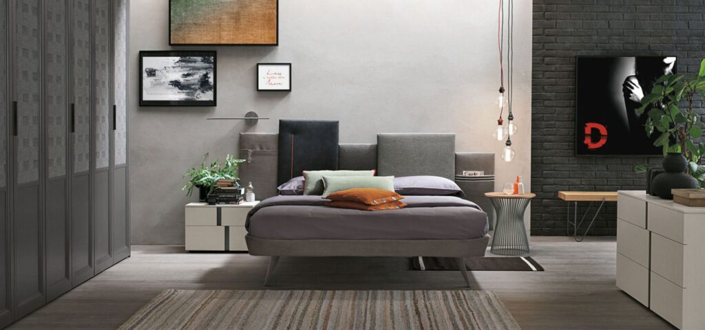 “Ring Sommier by Tomasella – modern Italian upholstered bed base with rounded padded frame and minimalist design”