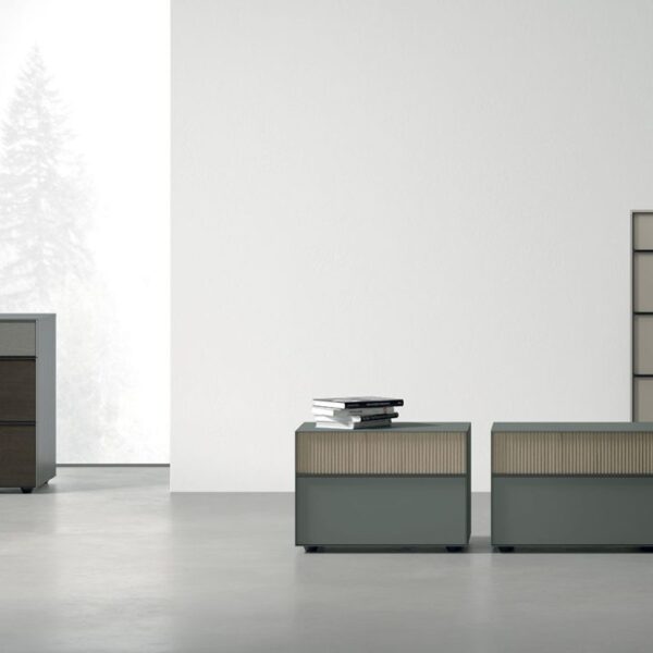 “Vinci storage unit by Tomasella – modern Italian dresser with sculpted 3D-effect drawer fronts and minimalist design”