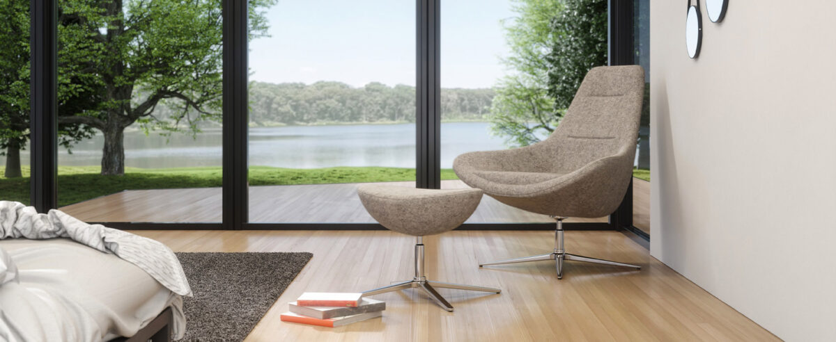 Contemporary Luna chair by Viaseating styled in Birmingham Michigan workspace