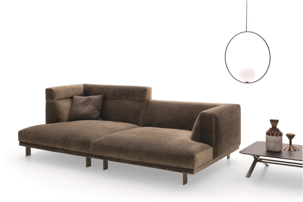 “Ditre Italia BLAKE – contemporary accent chair featuring slim metal legs and refined padded design”