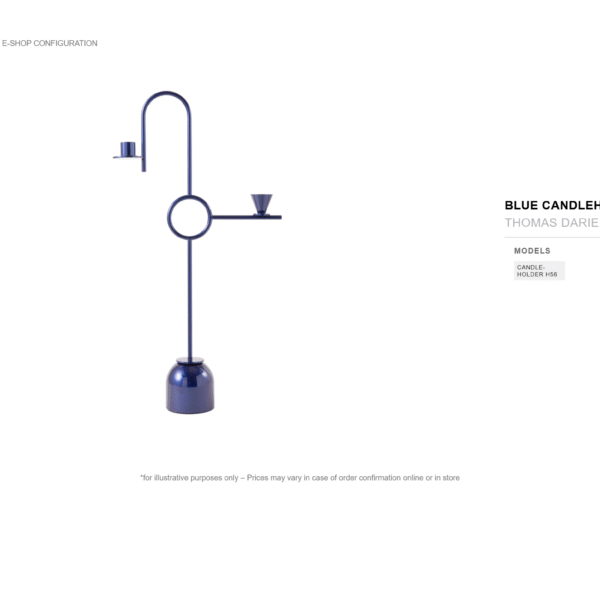 Luxury contemporary Blue Candleholders by Thomas Dariel for Cappellini, high-end Italian decor for Birmingham, Michigan.