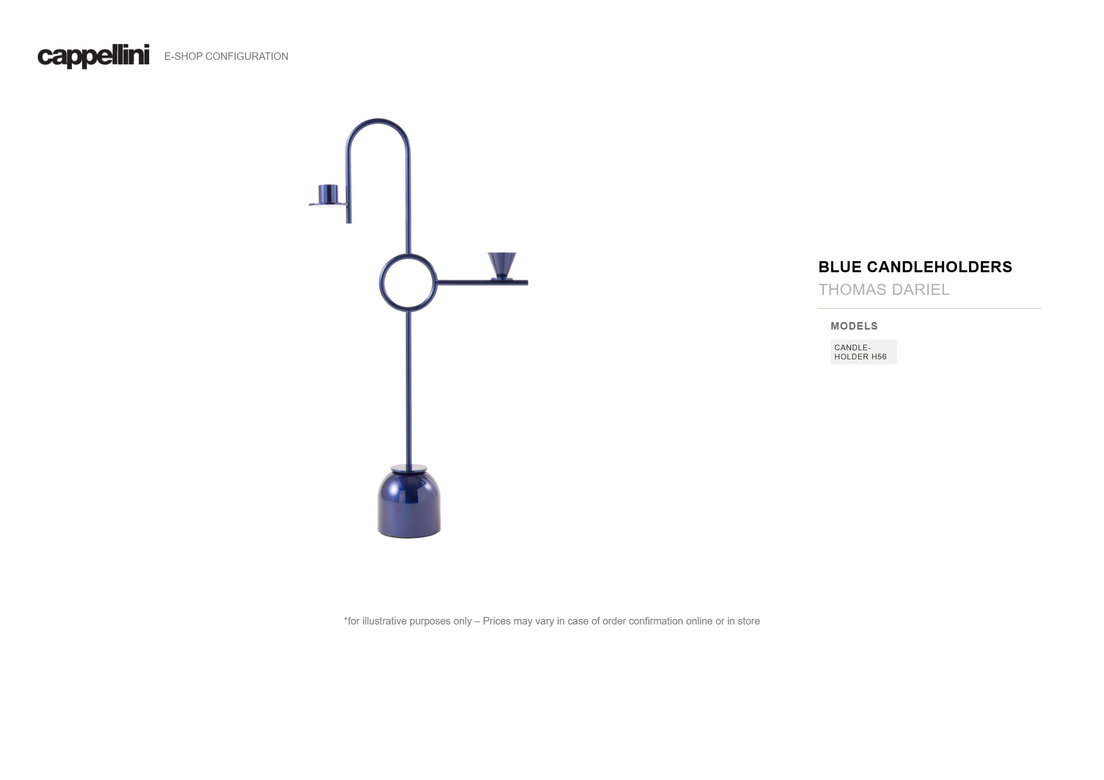 Luxury contemporary Blue Candleholders by Thomas Dariel for Cappellini, high-end Italian decor for Birmingham, Michigan.