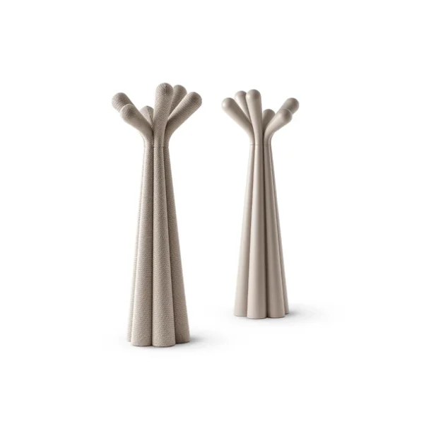 "Anemone coat stand with flowing lines and multiple hooks for jackets, hats, and bags."