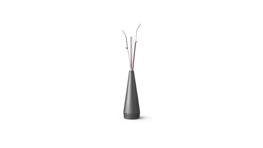 "Detail of Kadou Light’s illuminated base and powder-coated metal hooks."