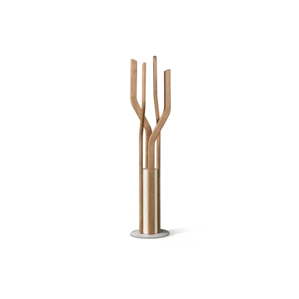 Bonaldo Alma coat stand with American walnut branches and concrete base, sculptural tree‑inspired design
