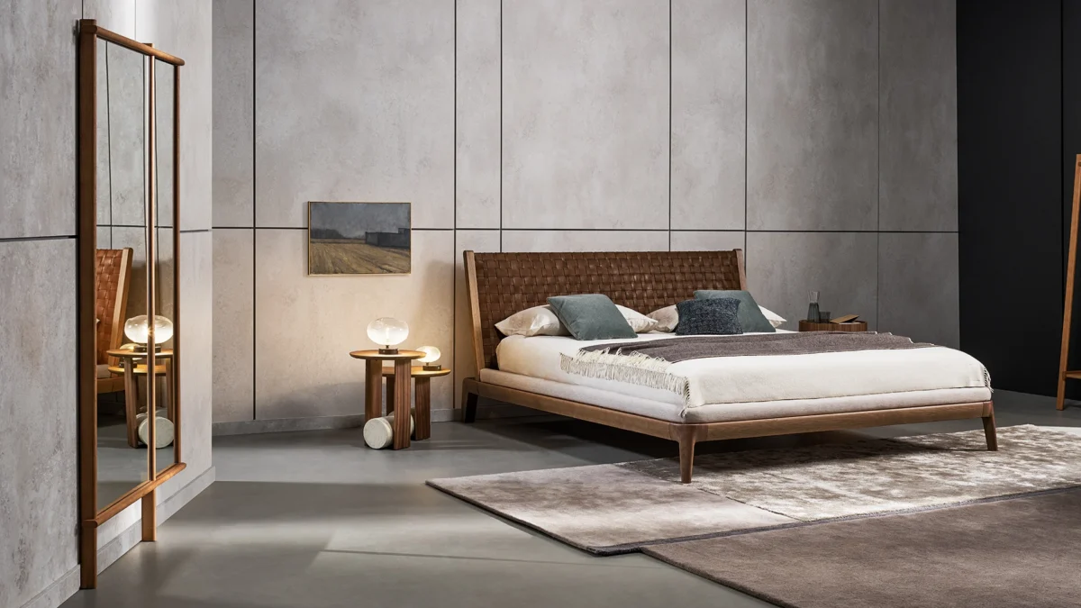 Isola mirror by Bonaldo designed by [designer], with floating tray and slender metal structure