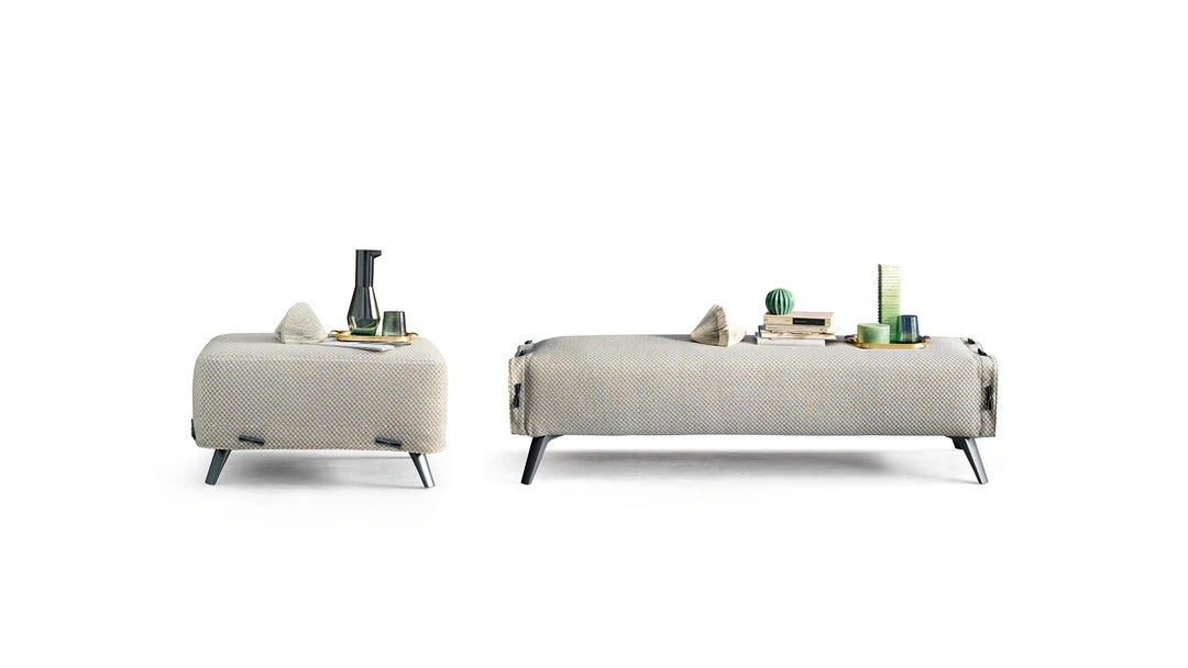 Modern luxury bench and pouf, Cuff by Bonaldo, Royal Oak, Michigan.
