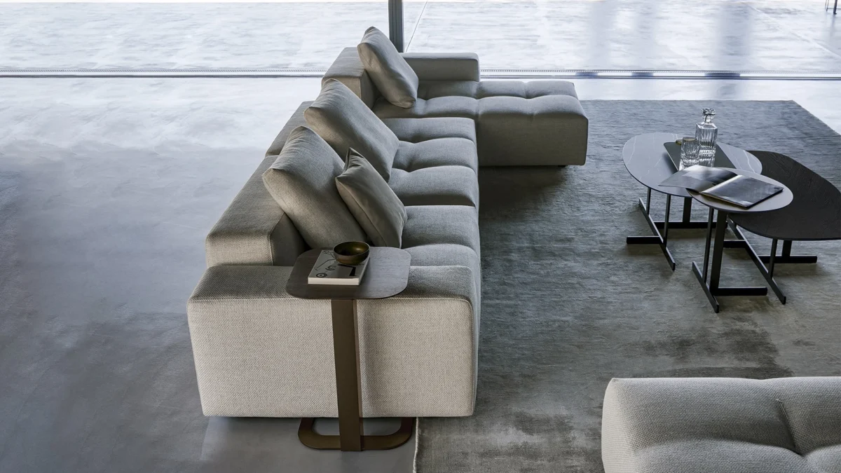 Bonamour collection seating by Bonaldo with customizable modules, armrests and backrests that create lounge compositions.