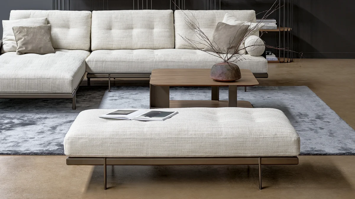 Modern Maximilian sofa by Bonaldo with minimalist design and customizable upholstery choices.