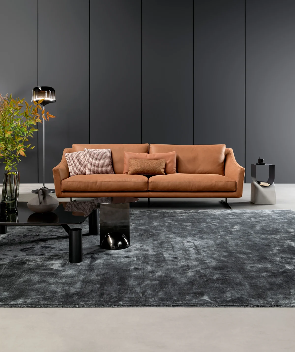 “Bonaldo Skid designer bench with slender profile in Birmingham Michigan showroom”