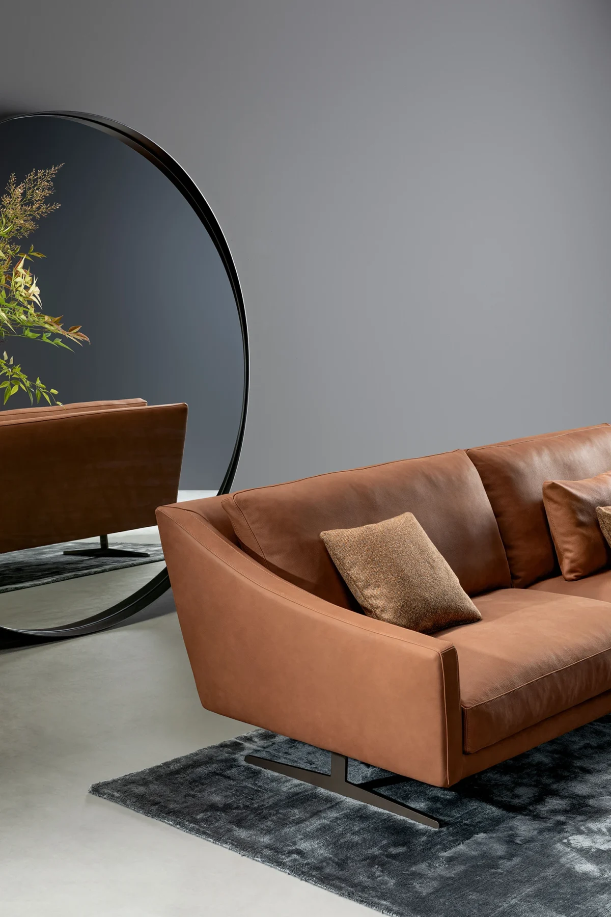 “Elegant Skid bench by Bonaldo displayed in Royal Oak Michigan furniture store”