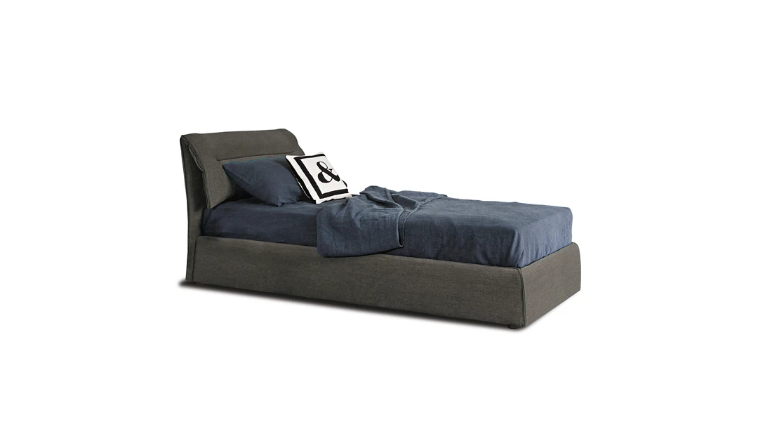 Designer elegant single bed, Campo by Bonaldo, Royal Oak, Michigan.