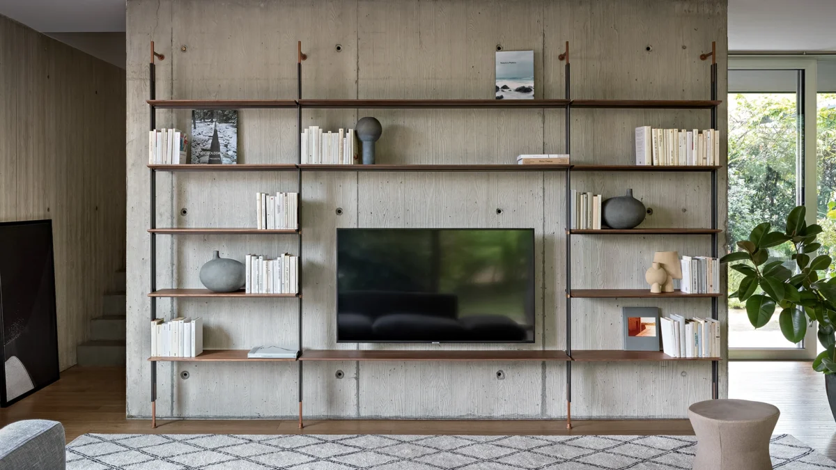 Bonaldo Roll Bookcase with modular design, allowing for flexible arrangements and available in various finishes to match modern interiors.