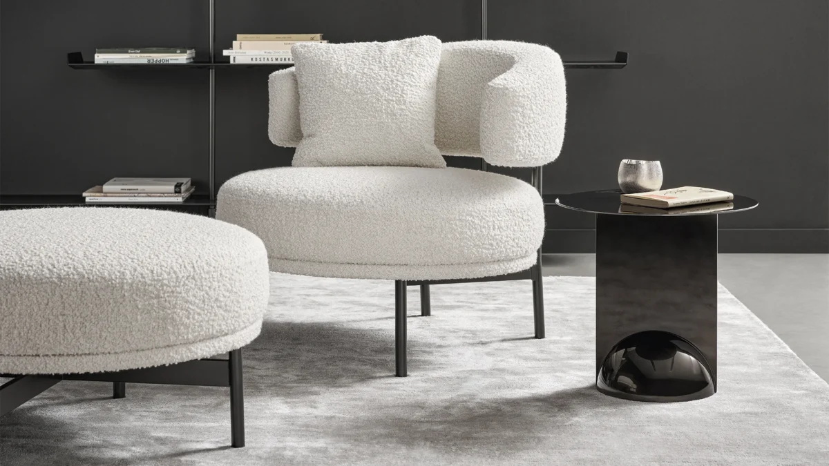 “Elegant Bonaldo Neuilly lounge displayed in Royal Oak Michigan furniture store”