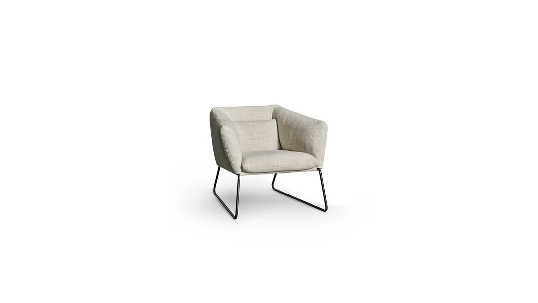Modern upholstered chair, Nikos by Bonaldo, Royal Oak, Michigan.