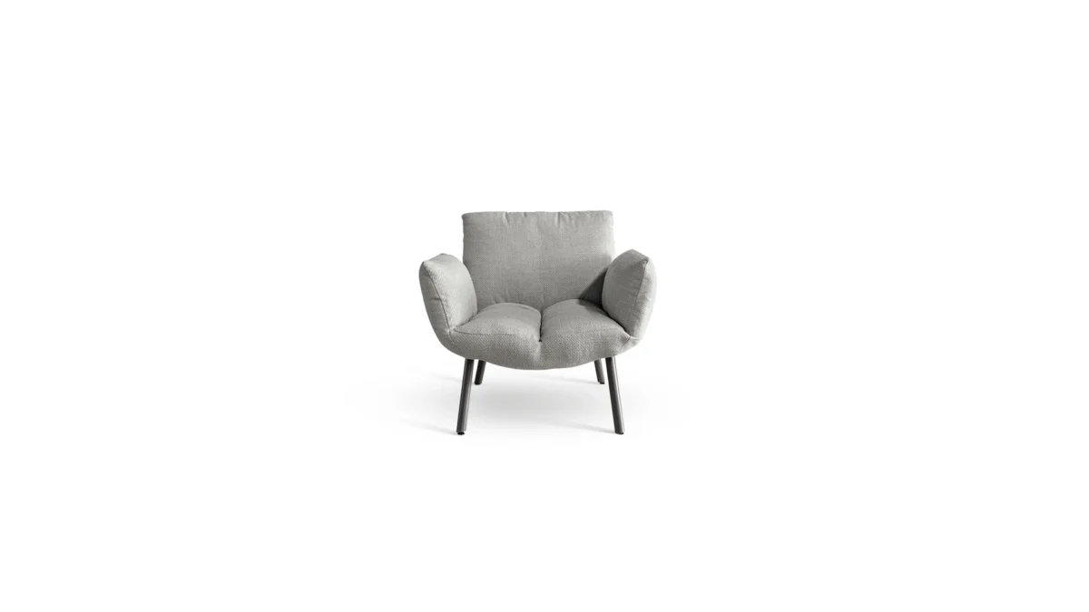 “Pil armchair by Bonaldo with plush upholstery at Royal Oak showroom”