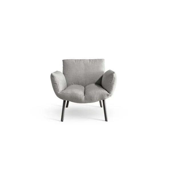 “Pil armchair by Bonaldo with plush upholstery at Royal Oak showroom”