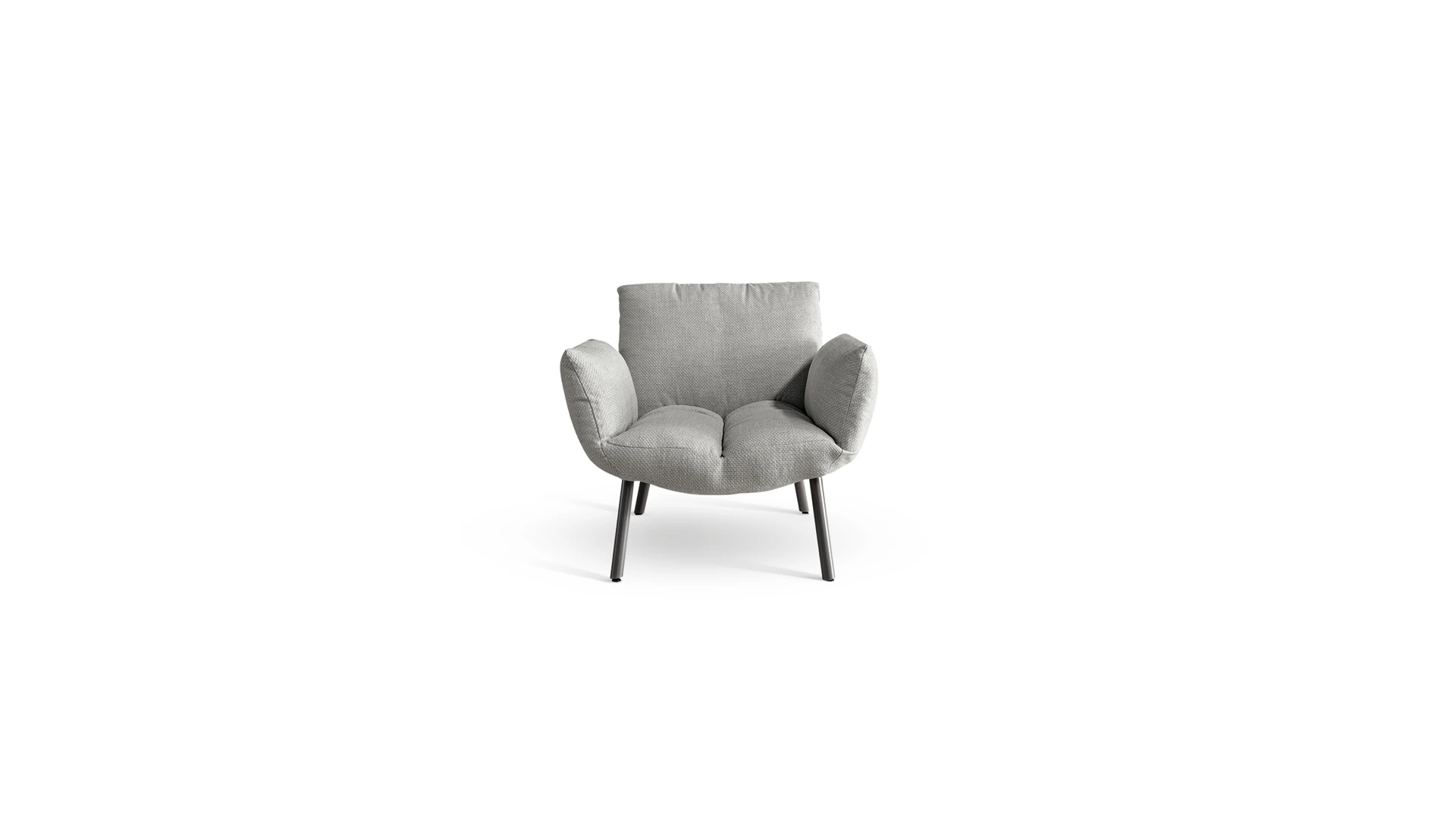 “Pil armchair by Bonaldo with plush upholstery at Royal Oak showroom”