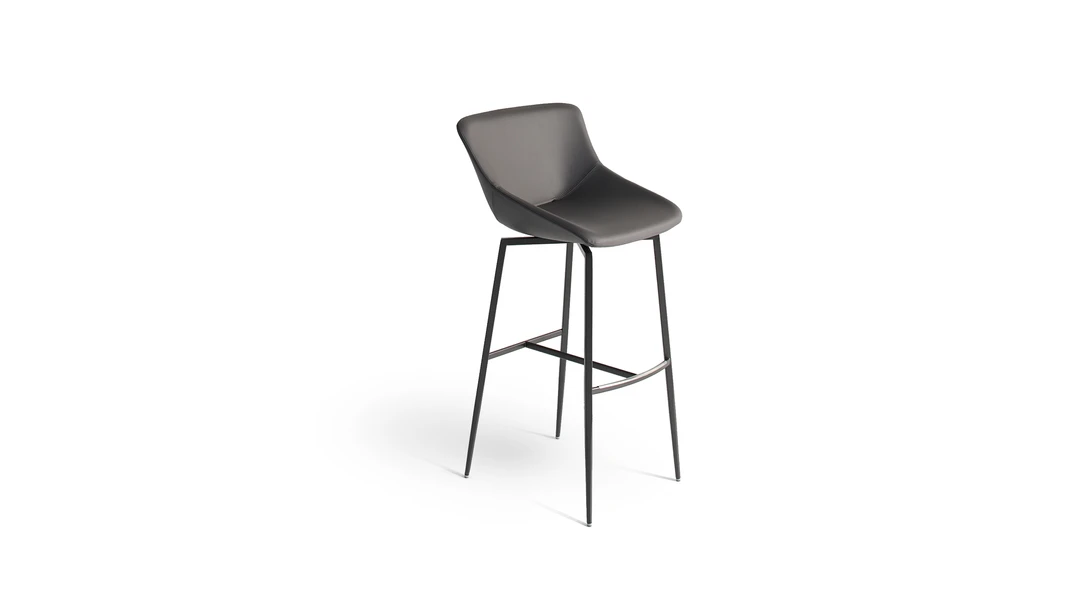 "Artika Wood too chair by Bonaldo with fabric seat and solid wood legs for a warm, natural touch."