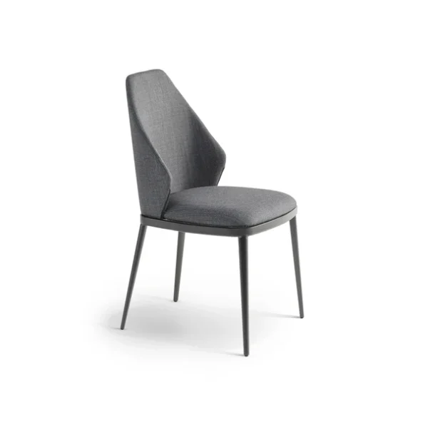 “Large My Way chair variant by Bonaldo with sculptural shell‑like backrest, padded seat, and subtly flared metal legs.”