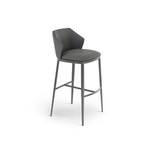 "Pair of Mida too chairs in eco-leather arranged around a minimalist table."
