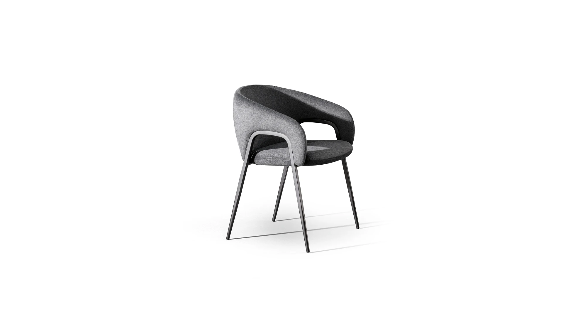 Alley dining chair by Bonaldo in Italian luxury fabric upholstery