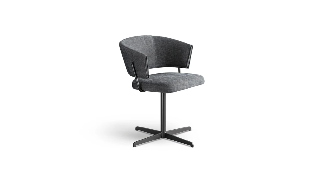 "Minimalist Bahia Office Chair by Bonaldo with sleek metal legs and padded seat."