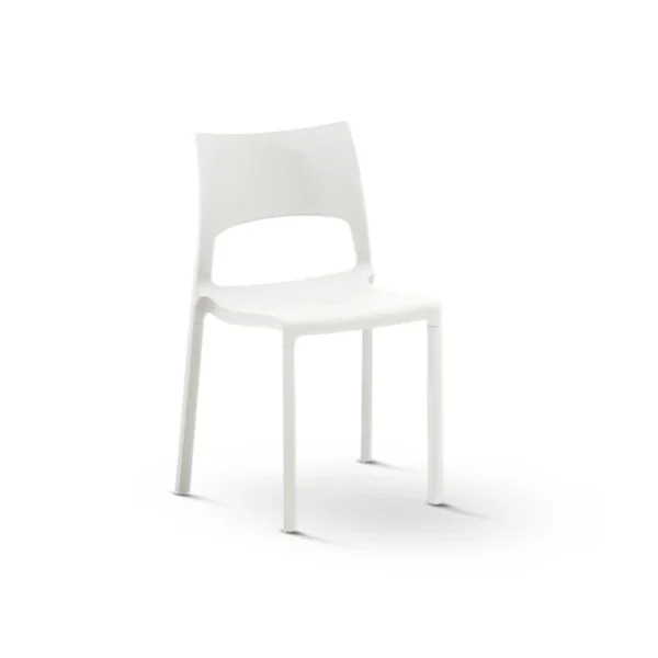 "Back view of the Idol chair highlighting its subtle curvature and elegant simplicity."