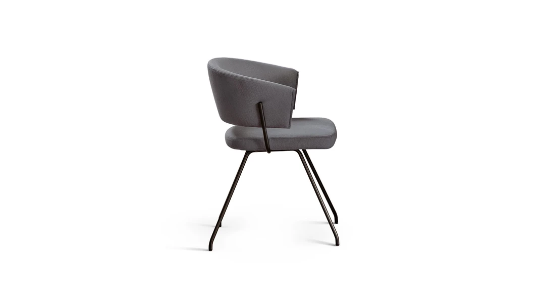 "Top view of Bahia chair highlighting its rounded seat and the subtle curvature of the backrest."
