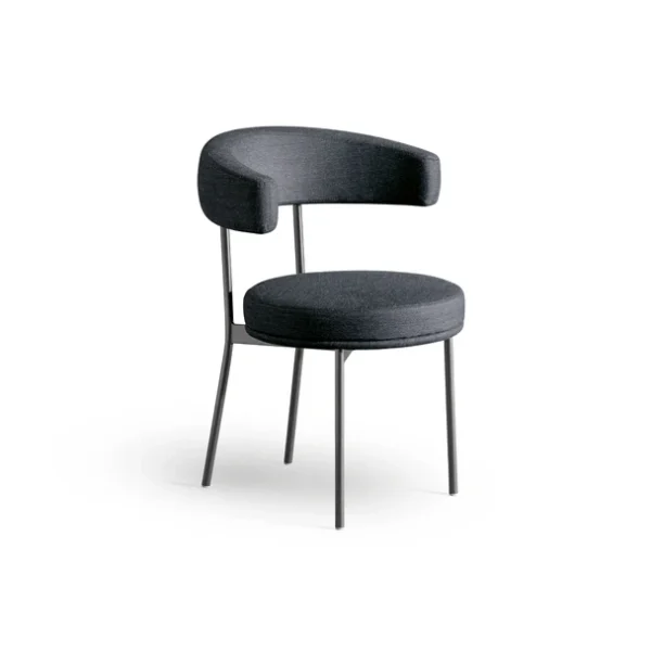 "Bonaldo Neuilly lounge chair with geometric lines, tubular metal frame, and plush padded seat."