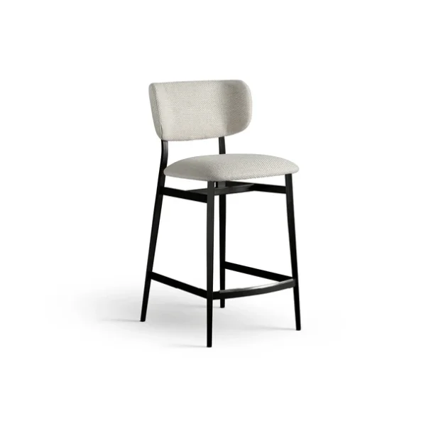 "Minimalist design Noor Too stool by Bonaldo with geometric lines and refined upholstery."