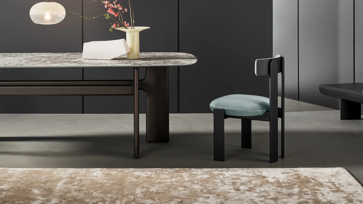 Bonaldo Pi Chair featuring ergonomic seat and elegant metal legs