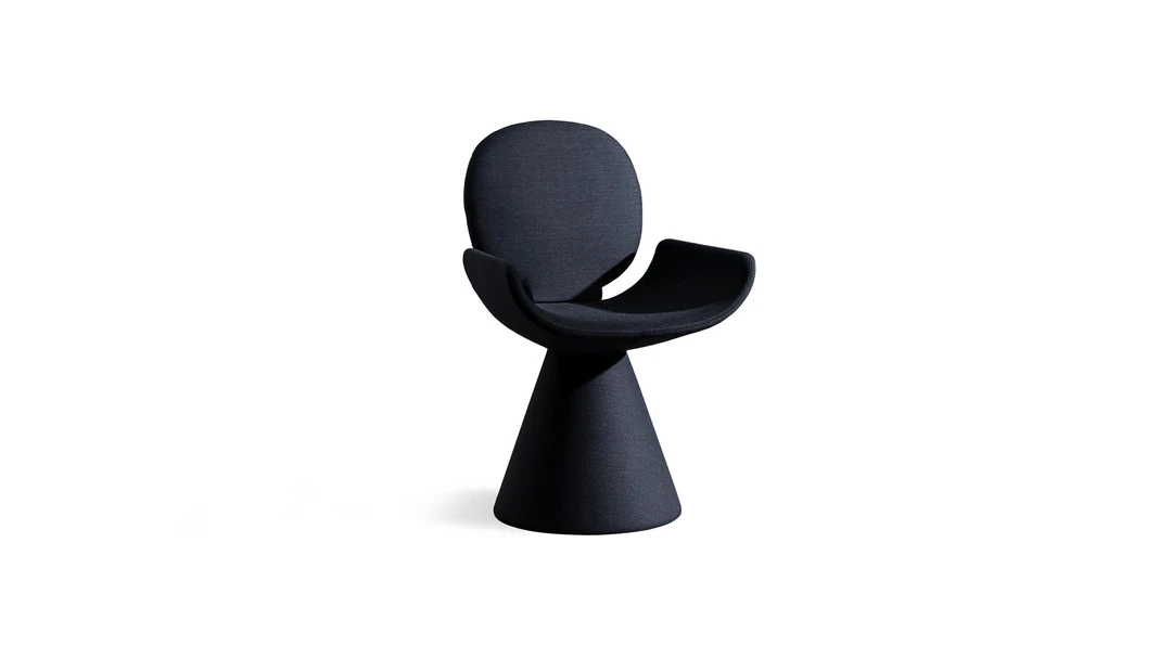 "Side view of Yay chair by Bonaldo with cushioned seat and tapered legs."