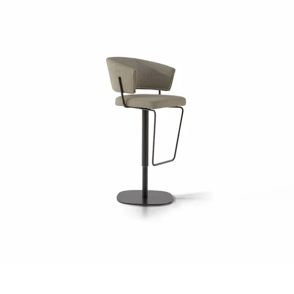 "Angled view of Bahia too showing its enveloping form and refined pedestal base."