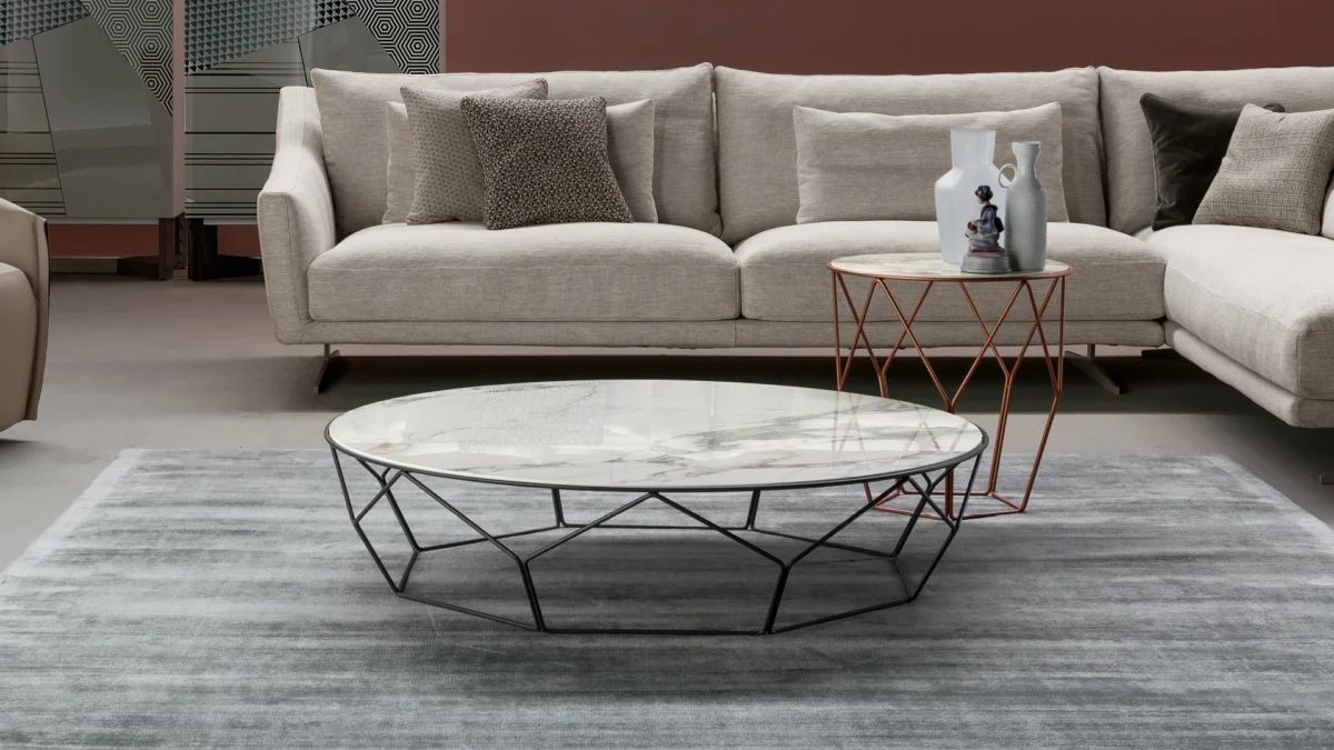 Bonaldo Arbor coffee table with solid painted base version offering magazine rack functionality