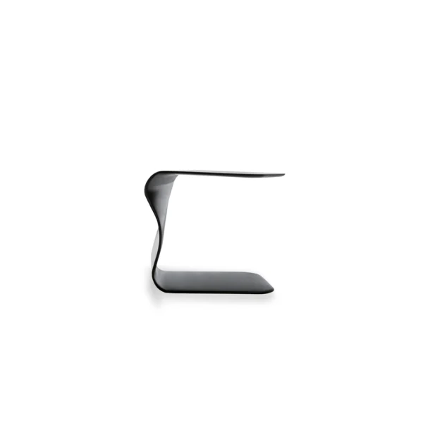 Bonaldo Duffy side table in matte white polyurethane with sculptural sinuous ribbon form